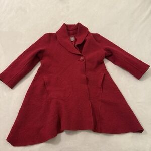 Vintage J. Jill Red Wool Coat Size Large Y2K Polished Classic Elegant‎ Classy